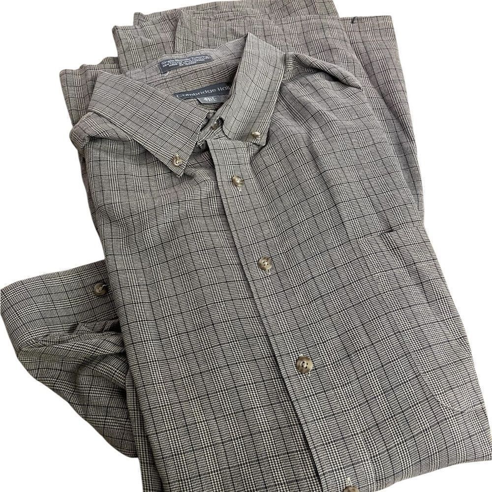 Cambridge hall 4XLT Men's Gray Checkered Shirt like new see pics